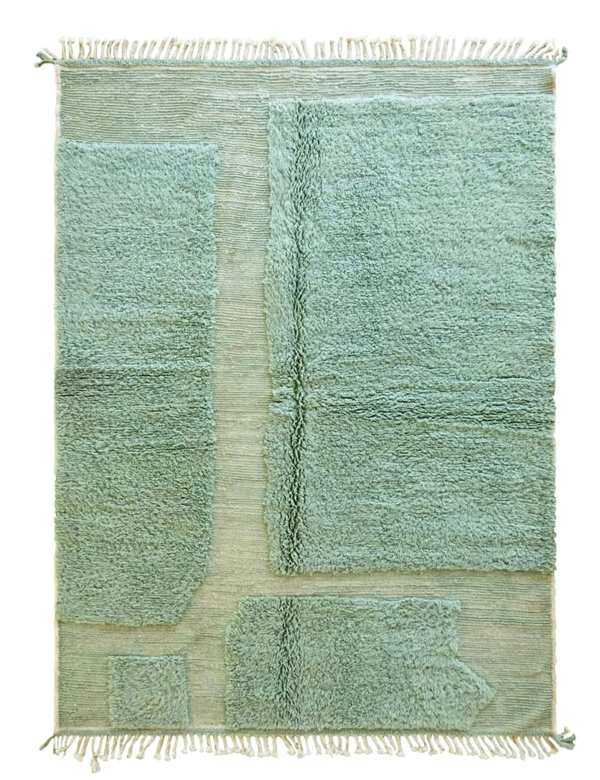 BERBERTEPPICH grafisch Struktur 207x 289 cm - Blau, Naturmaterialien (207/289cm) - AFK Living