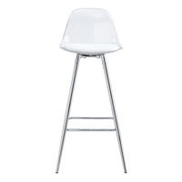 BARHOCKER mit Rückenlehne 2er-Set Transparent Silber - Silberfarben, Metall (33/96.5/38cm) - Meubliv
