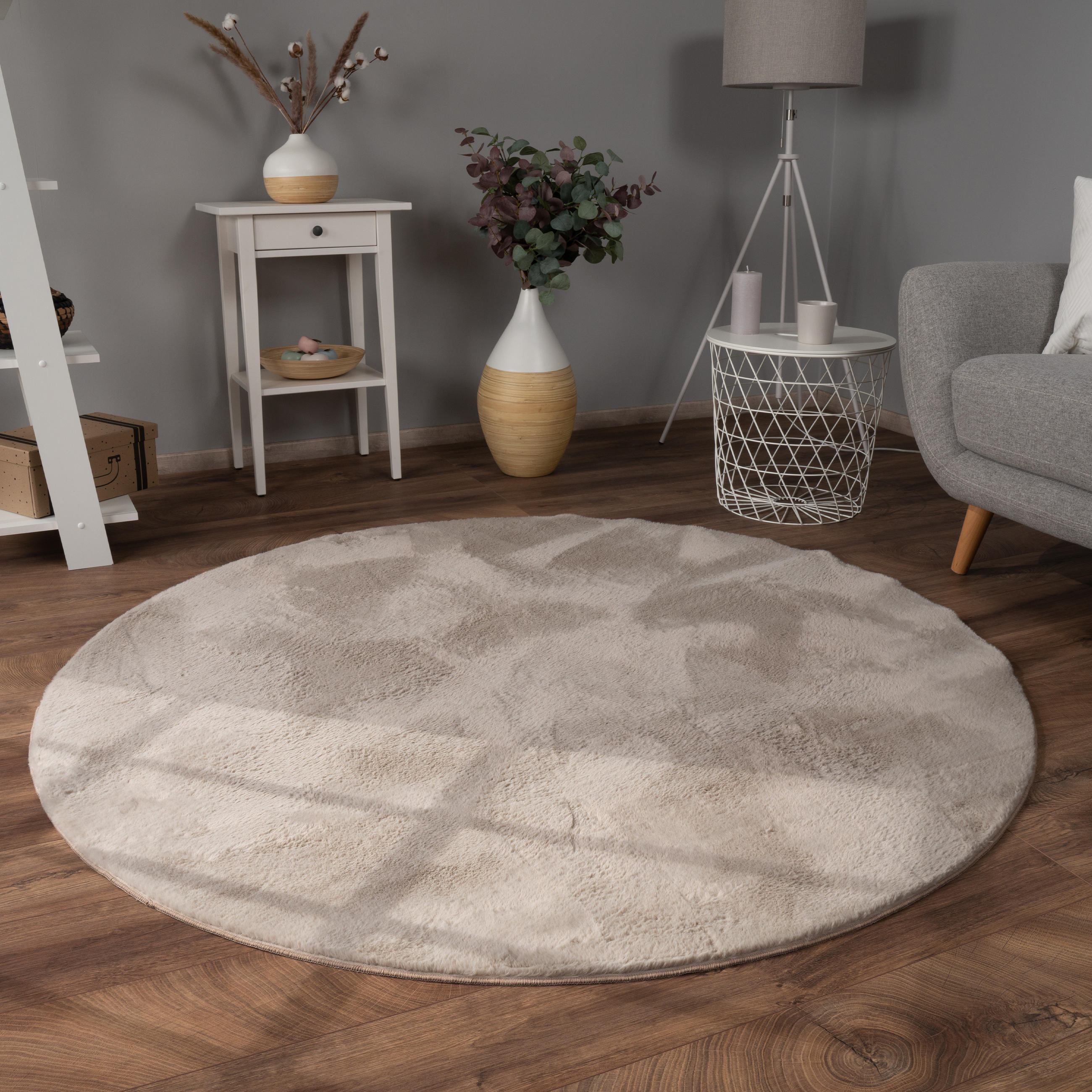 HOCHFLORTEPPICH 160/160 cm Soft 380 - Beige, Textil (160/160cm) - Paco Home