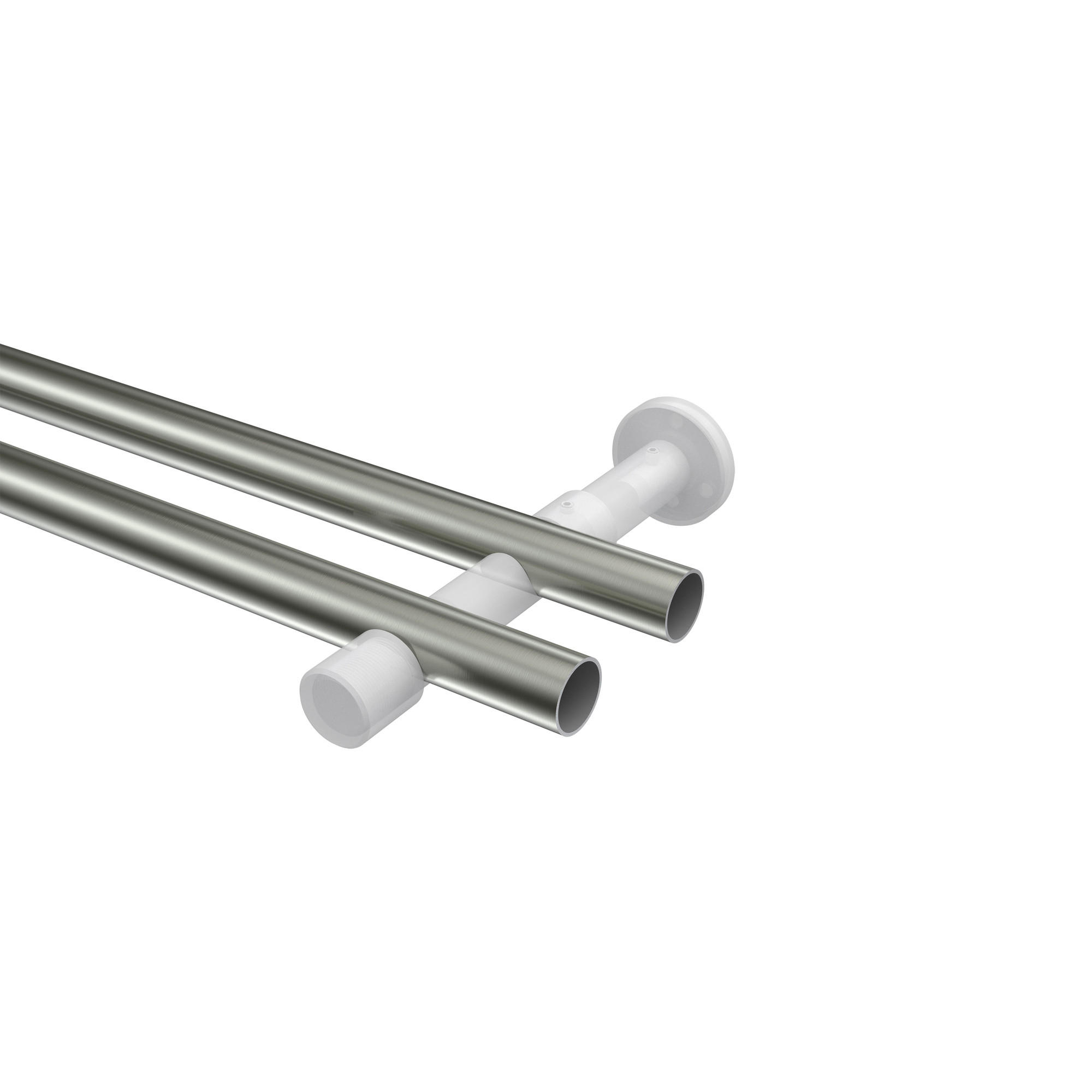 Thumbnail - Interdeco Gardinenstangen-Set, Edelstahl, Metall, 280 cm, Wohntextilien, Gardinen & Vorhänge, Gardinen-Stangen