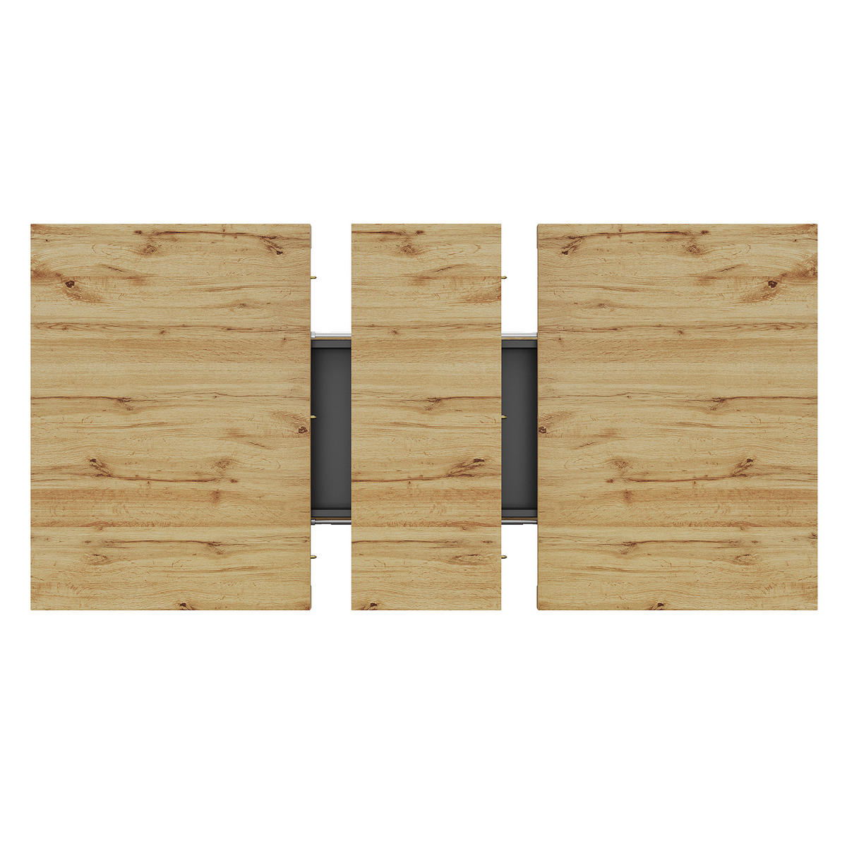 AUSZIEHBARER Esstisch aus MDF mit Stauraum, 110-140/80/76 cm, Schwarz - Schwarz, Holzwerkstoff (110/80/76cm) - Redom