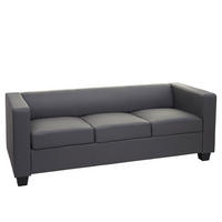 3ER SOFA Grau - Dunkelgrau/Grau, Textil (191/70/75cm) - MCW
