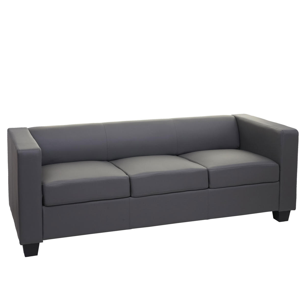 3ER SOFA Grau - Dunkelgrau/Grau, Textil (191/70/75cm) - MCW