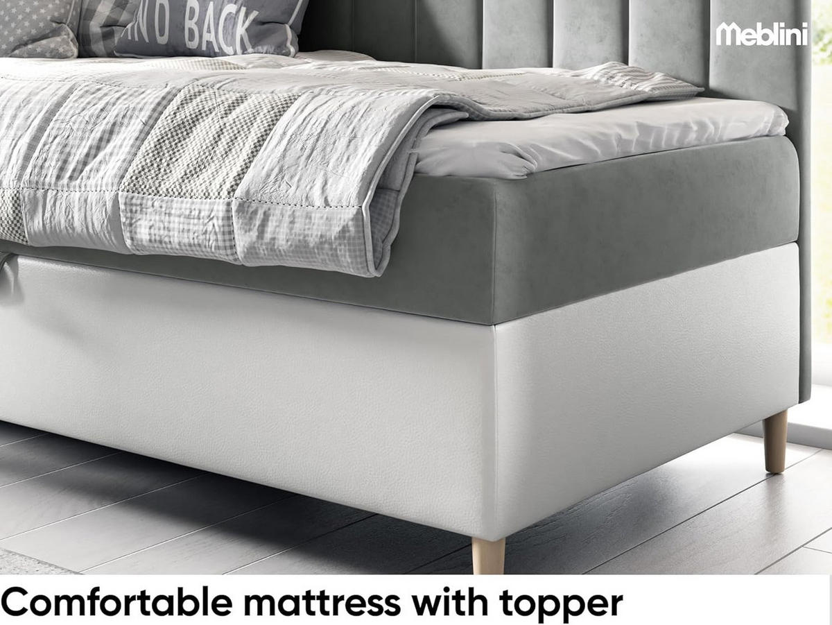 KINDERBETT MAYA 3 - Weiß/Grau, Holzwerkstoff (106/208cm) - Meblini