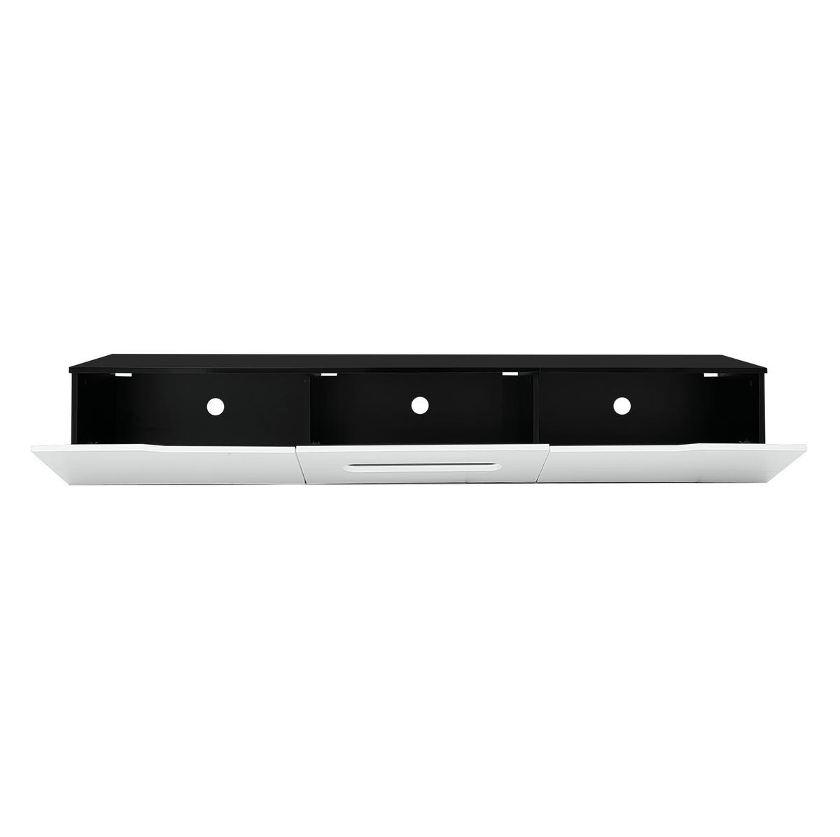LOWBOARD 180/35/30 cm in Schwarz/Weiß aus MDF und Spanplatte mit LED-Beleuchtung - Schwarz, Holzwerkstoff (35/30/180cm) - OKMYHOME