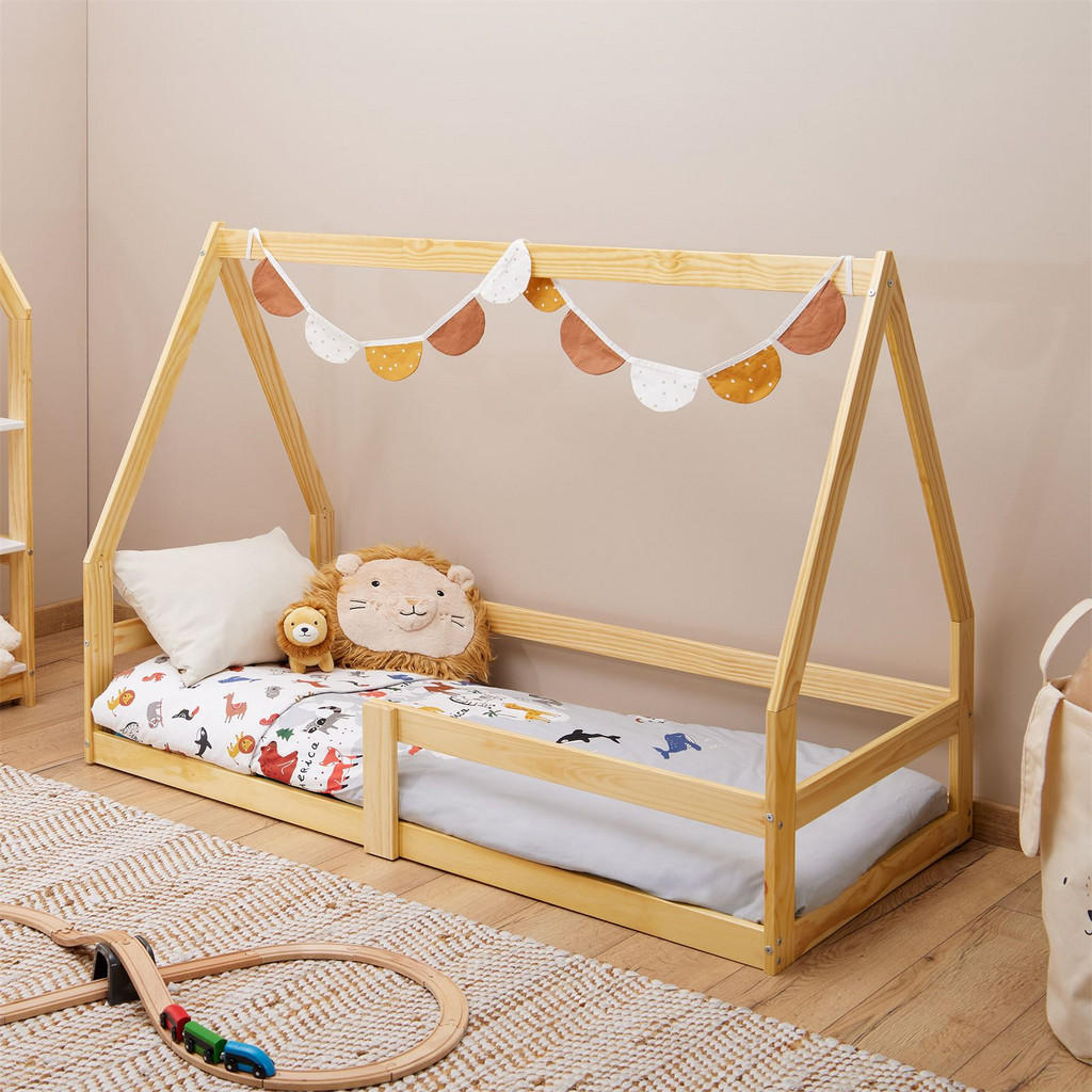 Thumbnail - Idimex Hausbett, Natur, Holz, Kiefer, Vintage, 75x115x143 cm, FSC Mix, Kinder- & Jugendzimmer, Kindermöbel, Kinderbetten...