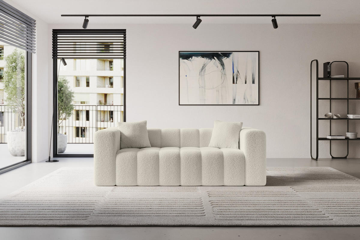 POHOVKA 2-MÍSTNÁ DONY-2 232x90x71 cm Béžová Buklé - černá/písková barva, kompozitní dřevo/textil (232/71/90cm) - ALTDECOR