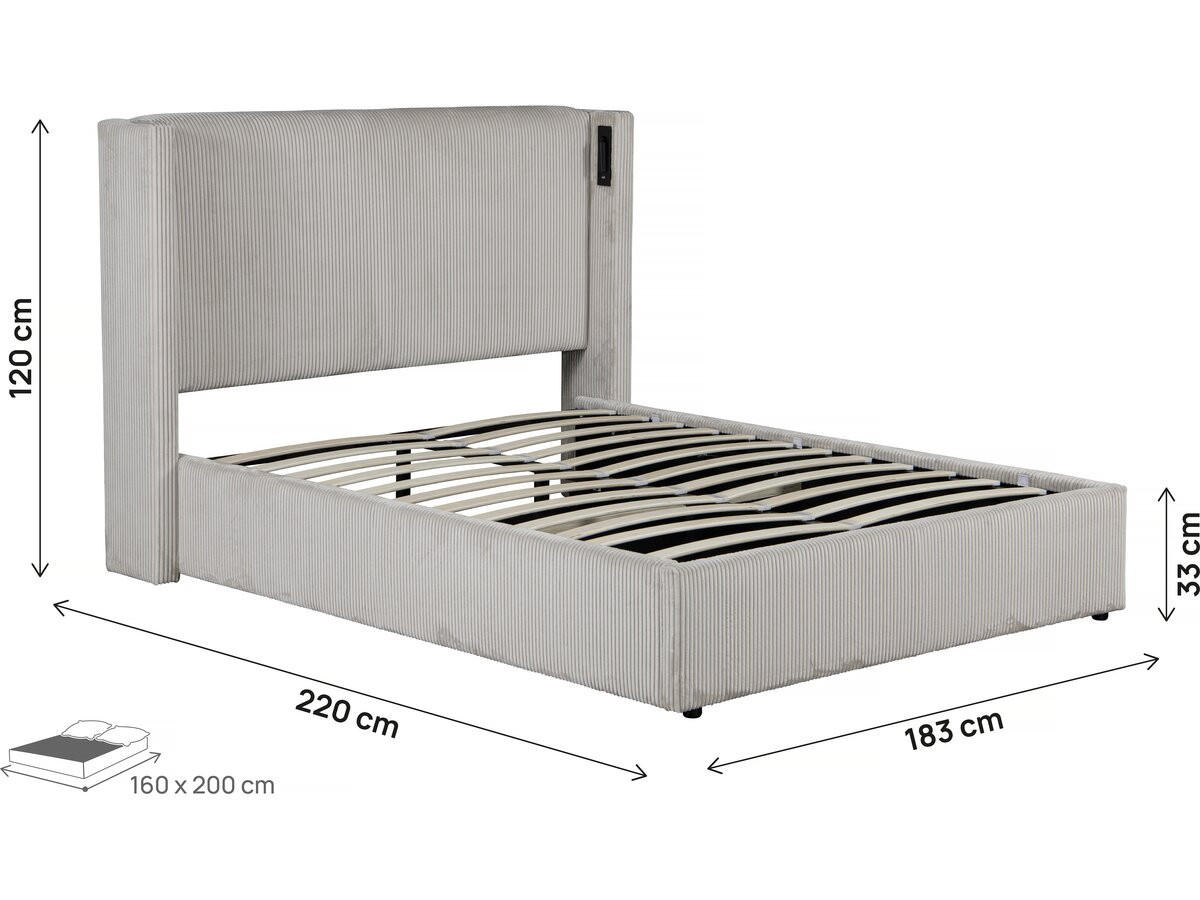 POLSTERBETT Cortina Beige - Beige, Holz/Textil (160/200cm) - Habitat Garten