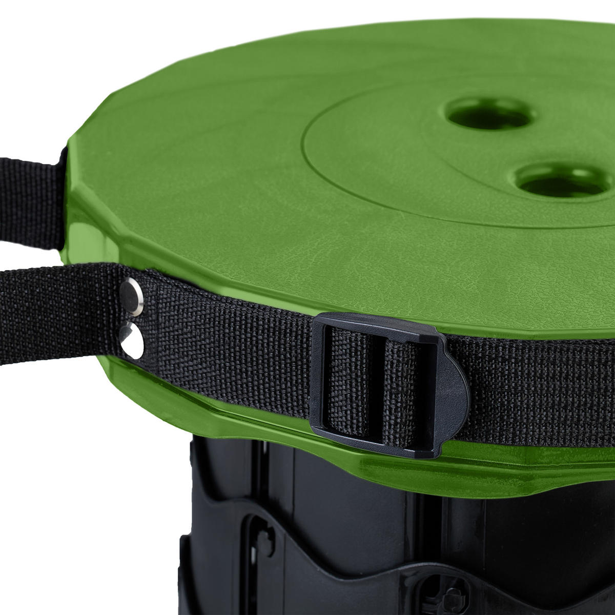 TELESKOPHOCKER - Schwarz, Kunststoff (25/44.5/25cm) - Relaxdays