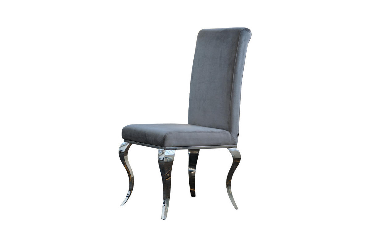 ESSZIMMERSTUHL LEIA Grau Velvet - Grau, Textil (44/101/64cm) - KAWOLA