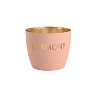 TEELICHTHALTER Madras Harmony M, Eisen, Pastellrosa / Gold, H 8.5 cm - Rosa, Metall (9cm) - Gift Company