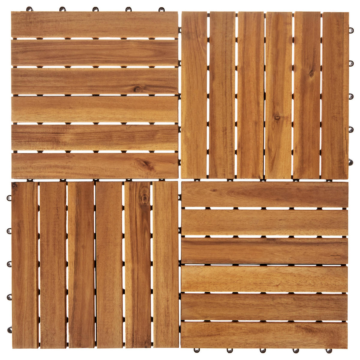 TERRASENFLIESEN 10 Stück Naturfarben Accettura - Naturfarben, Holz (30/30cm) - Beliani