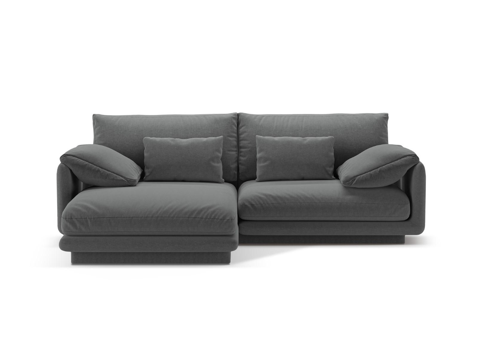 ECKSOFA links Torino aus strukturiertem Stoff dunkelgrau 3 Sitzplätze - Dunkelgrau, Textil (170/220cm) - Micadoni