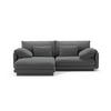 ECKSOFA links Torino aus strukturiertem Stoff dunkelgrau 3 Sitzplätze - Dunkelgrau, Textil (170/220cm) - Micadoni