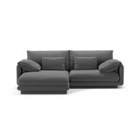ECKSOFA links Torino aus strukturiertem Stoff dunkelgrau 3 Sitzplätze - Dunkelgrau, Textil (170/220cm) - Micadoni