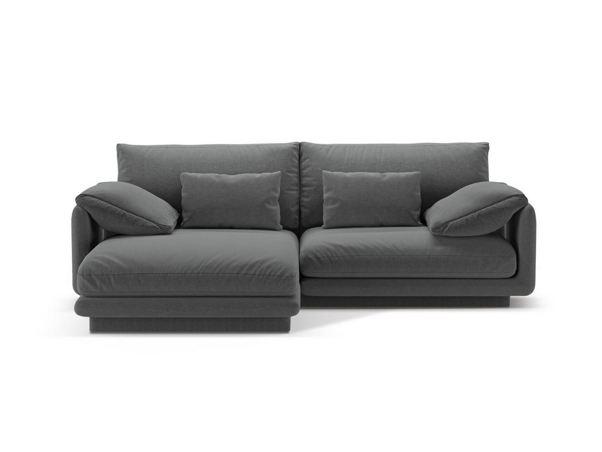 ECKSOFA links Torino aus strukturiertem Stoff dunkelgrau 3 Sitzplätze - Dunkelgrau, Textil (170/220cm) - Micadoni