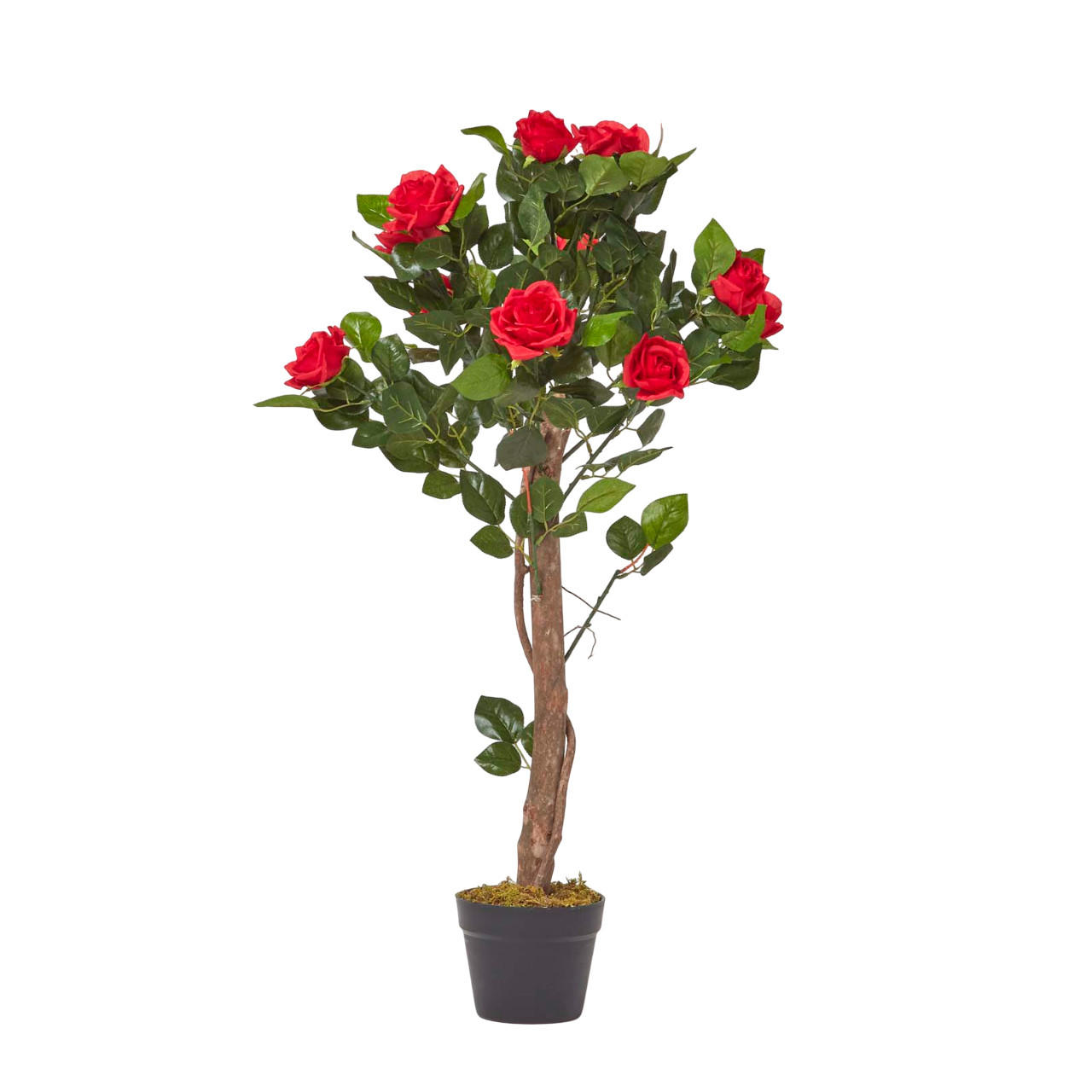 KUNSTBAUM Rosenstock rot, 90 cm - Rot, Kunststoff (90cm) - Homescapes