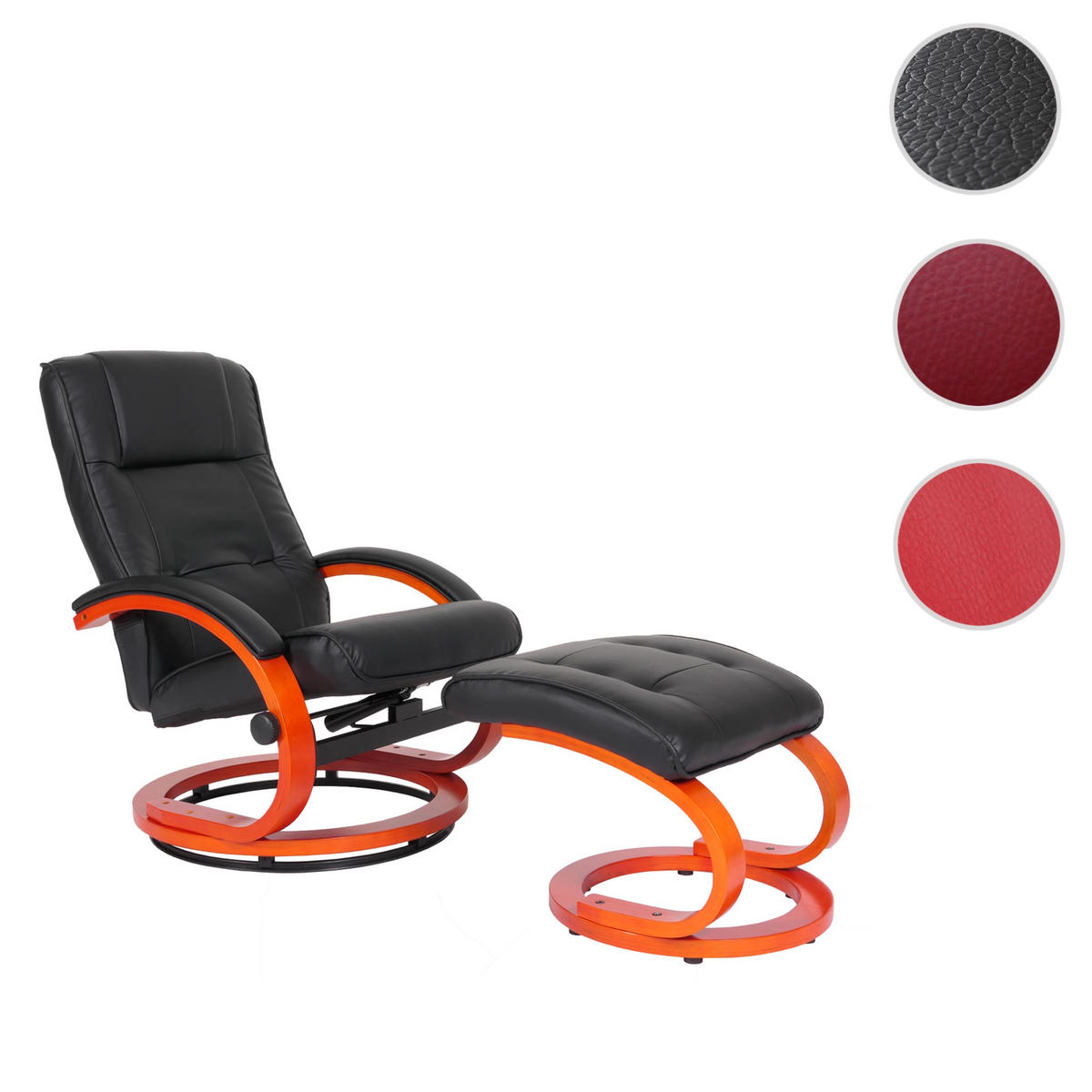 RELAXSESSEL MIT HOCKER Schwarz - Schwarz, Textil (66/104/89cm) - MCW