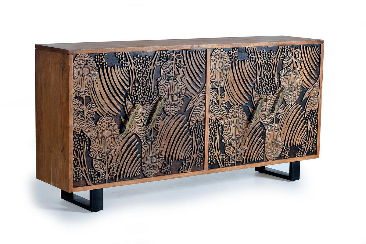 SIDEBOARD aus Akazienholz - Braun, Holz (42/94/190cm) - Giner y Colomer