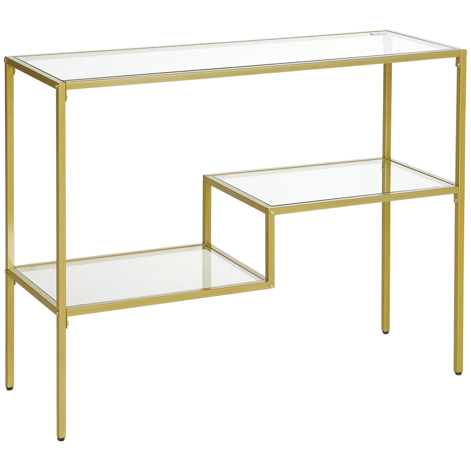 KONSOLENTISCH Gold Hartglas Stahl 1 Stück - Goldfarben, Kunststoff (100/32/76cm) - GiPP