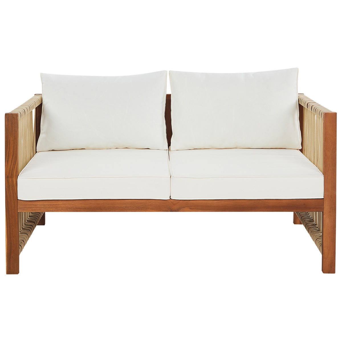 4-SITZER LOUNGE SET Akazienholz Beige Antria - Hellbraun/Beige, Holz - Beliani