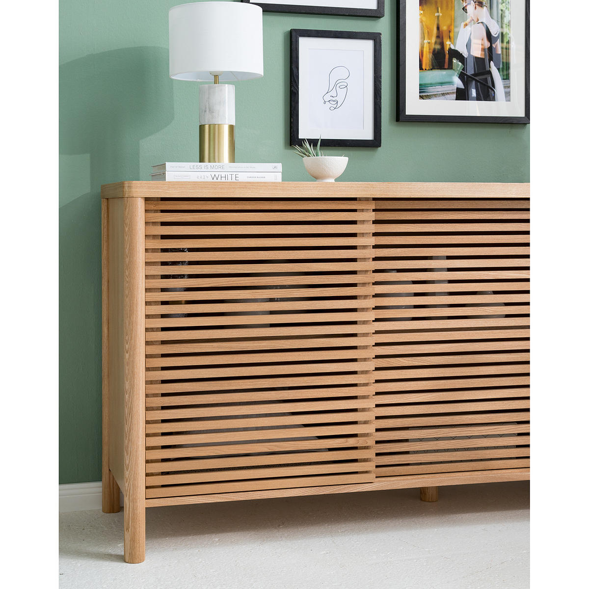 SIDEBOARD - Esche massiv, 180 cm - Braun, Holz (180/88/45cm) - home24