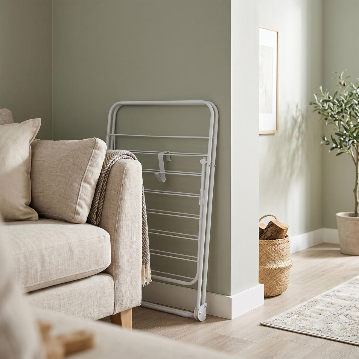 TORKSTÄLLNING vit för dörr 2 fällbara vingar stål 120 cm - Vit, Metall/Plast (51/120/41cm) - Relaxdays