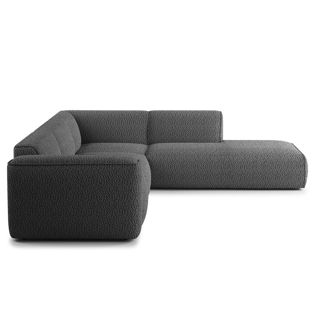 3-SITZER ECKSOFA mit Recamiere - Anthrazit/Schwarz, Kunststoff/Textil (295/231cm) - home24