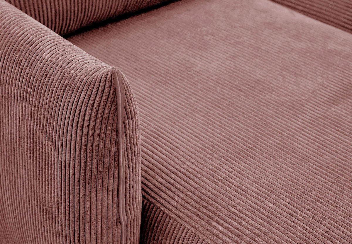 ECKSOFA TAUER 5-Sitzer, altrosa - Schwarz/Altrosa, Holzwerkstoff/Kunststoff (173/294cm) - Courtois Laville