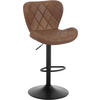 BARHOCKER Kunstleder, Metallgestell, Braun - Schwarz/Braun, Textil/Metall (47/89/54cm) - Woltu