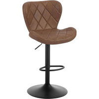 BARHOCKER Kunstleder, Metallgestell, Braun - Schwarz/Braun, Textil/Metall (47/89/54cm) - Woltu
