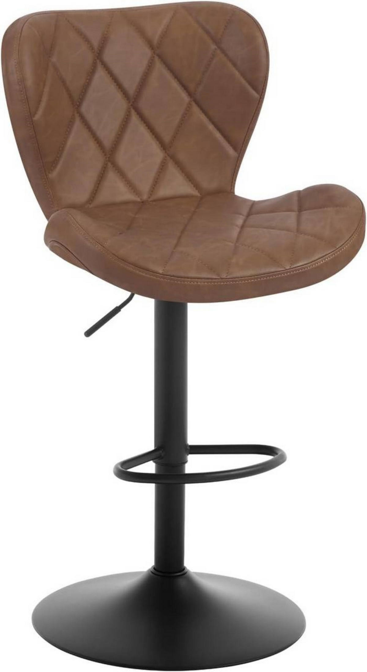 BARHOCKER Kunstleder, Metallgestell, Braun - Schwarz/Braun, Textil/Metall (47/89/54cm) - Woltu