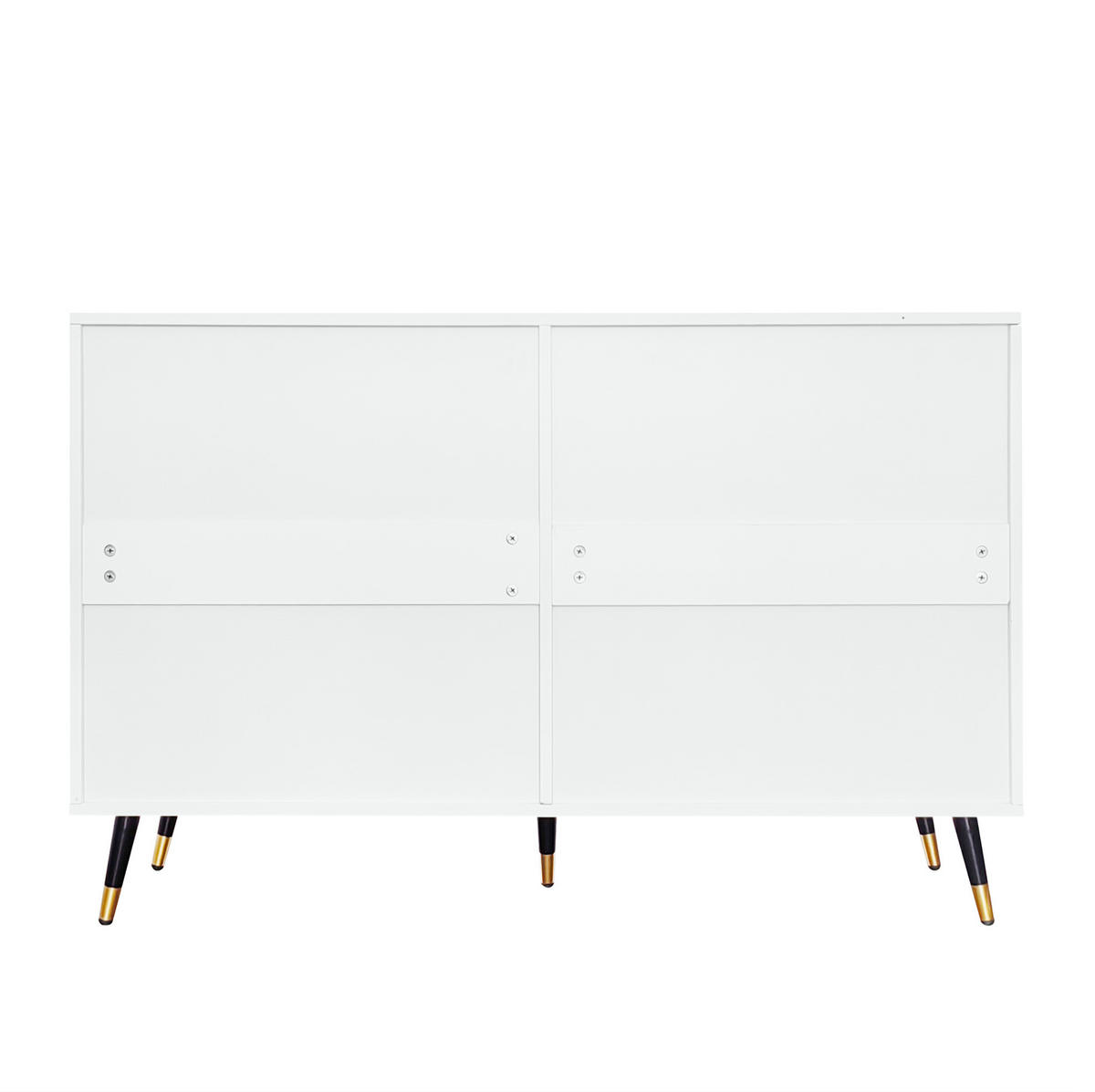 SIDEBOARD 120/40/77 cm aus Spanplatte mit 6 Schubladen Weiß/Goldfarben - Weiß, Holzwerkstoff (120/77/40cm) - Modenvie