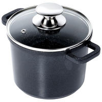 GRANITTOPF Grande hoch mit Glasdeckel schwarz - Schwarz, Metall (2cm) - Orion 
