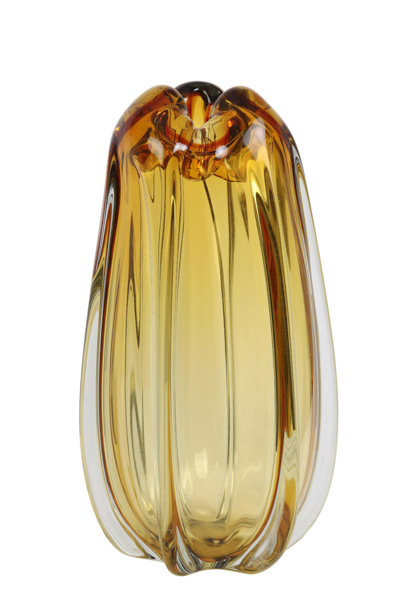VASE Murela Orange Ø21/38 cm - Orange, Glas (21/38cm) - Light & Living