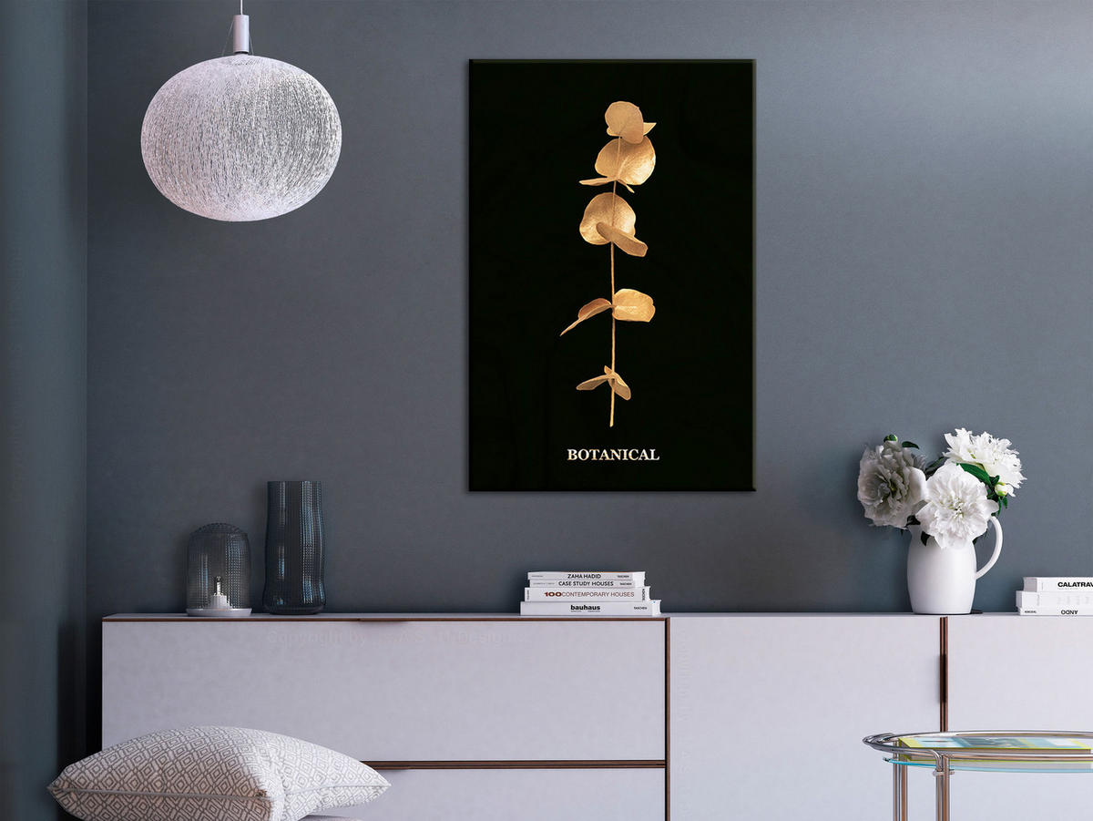 KUNSTDRUCK Schwarz 40/60 cm - Goldfarben/Schwarz, Textil (40/60cm) - KUNSTLOFT
