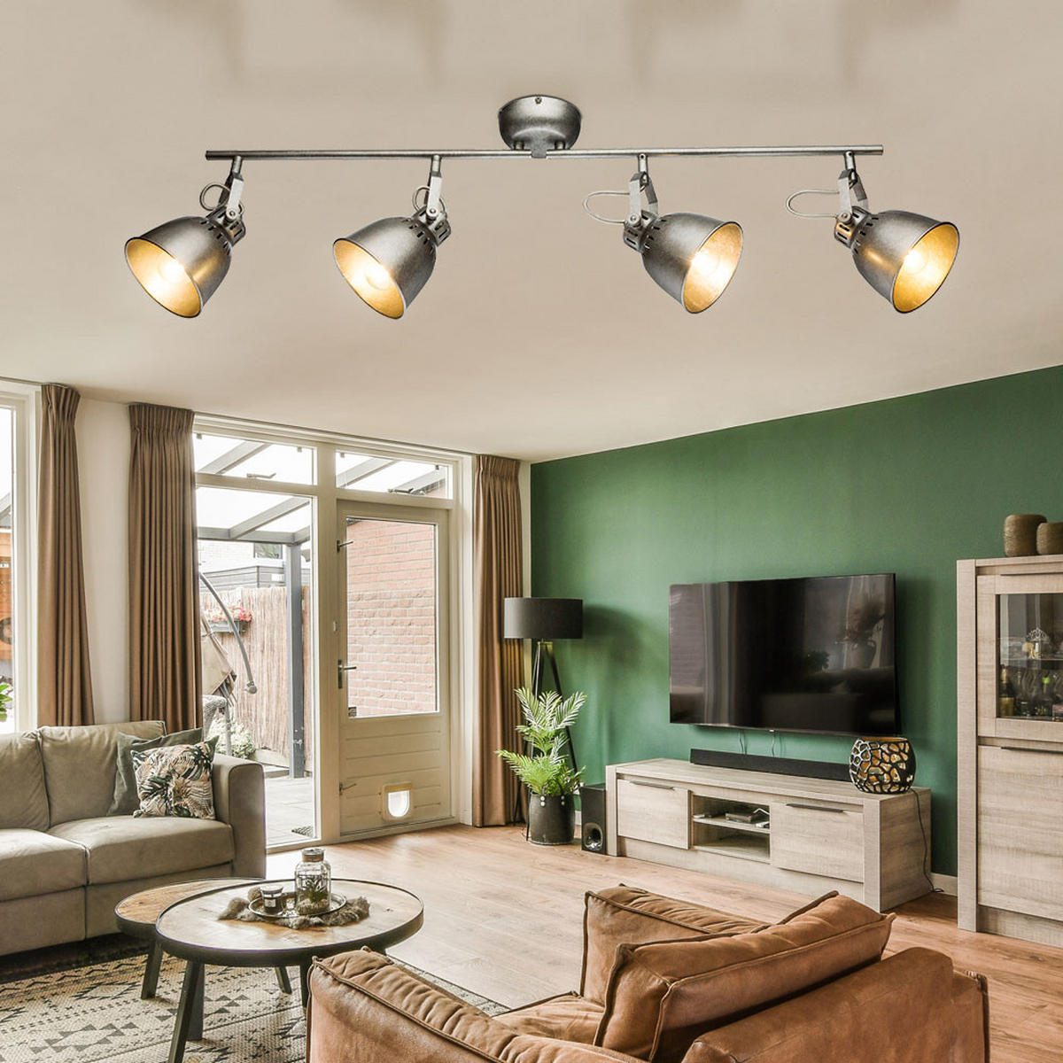 DECKENLEUCHTE Balken Grau Metall - Grau, Metall (83/11.5/21.6cm) - Globo Lighting