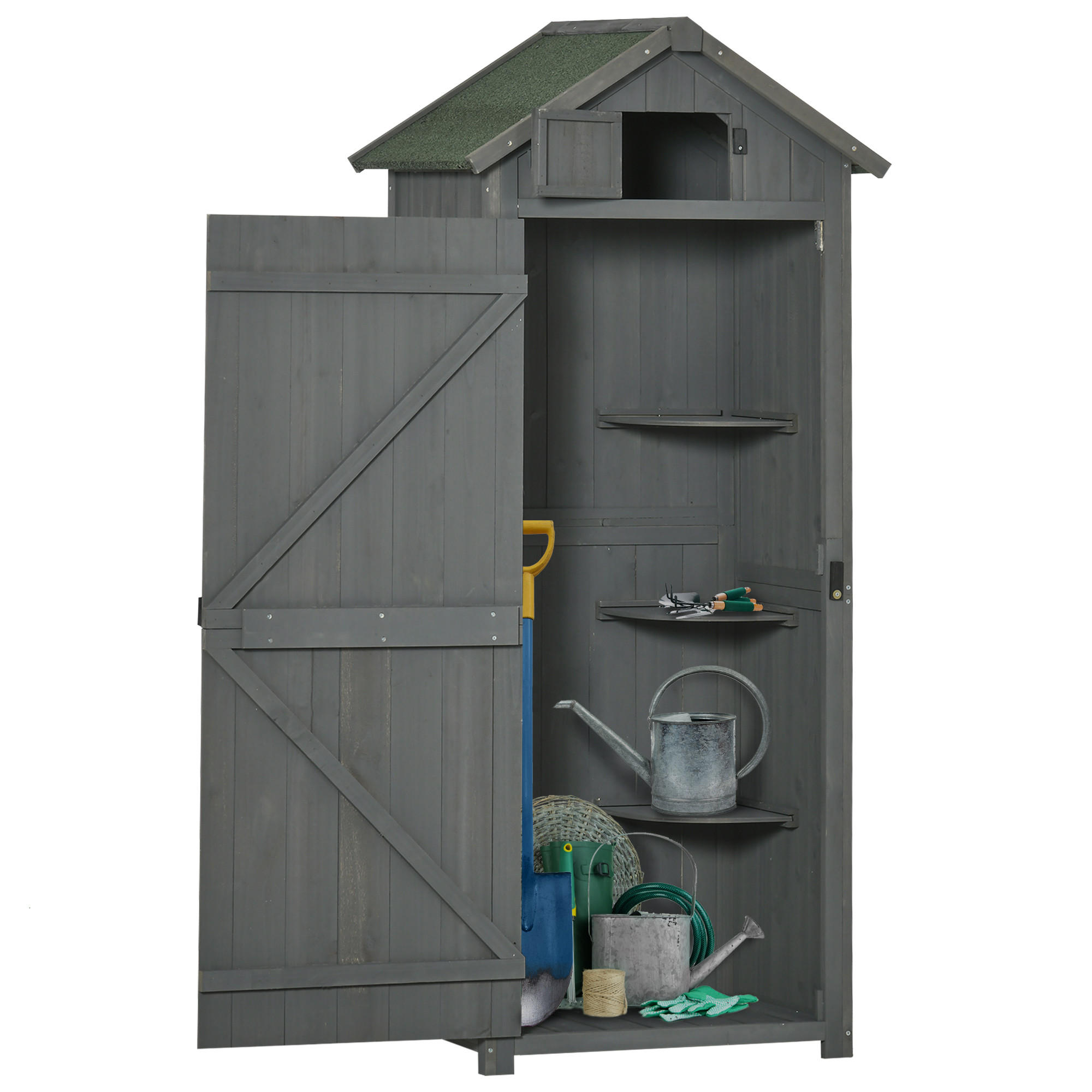 ComfortXL Gartenschrank Grau 54.2x179x77 cm