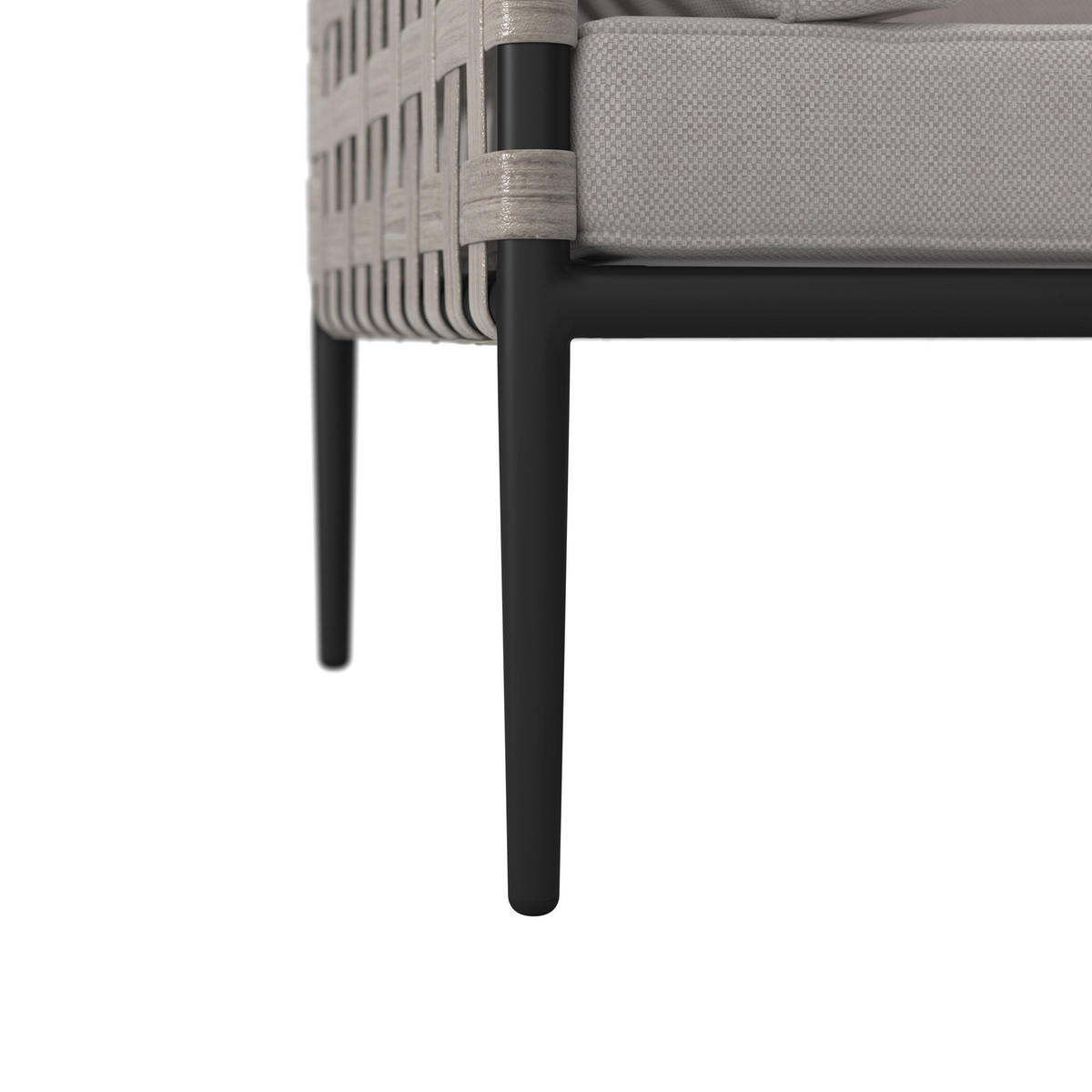 LOUNGEGARNITUR Enja Hellgrau Metall/Outdoorstoff - Hellgrau, Metall