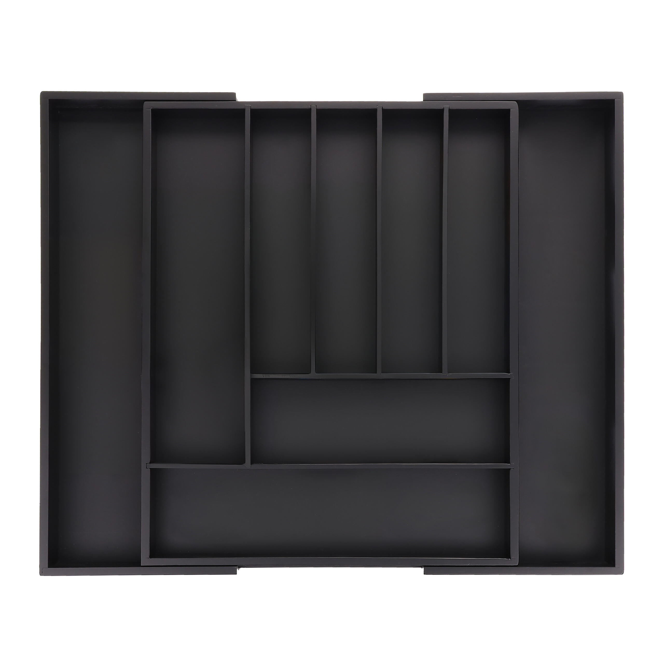 Relaxdays PŘÍBORNÍK Černý bambus MDF roztažitelný 33,5 cm