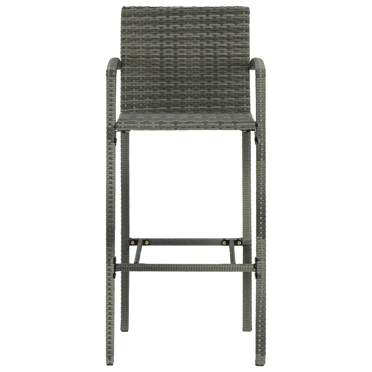 BARHOCKER 4er set Grau Poly Rattan - Grau, Kunststoff (56/118/52cm) - vidaXL