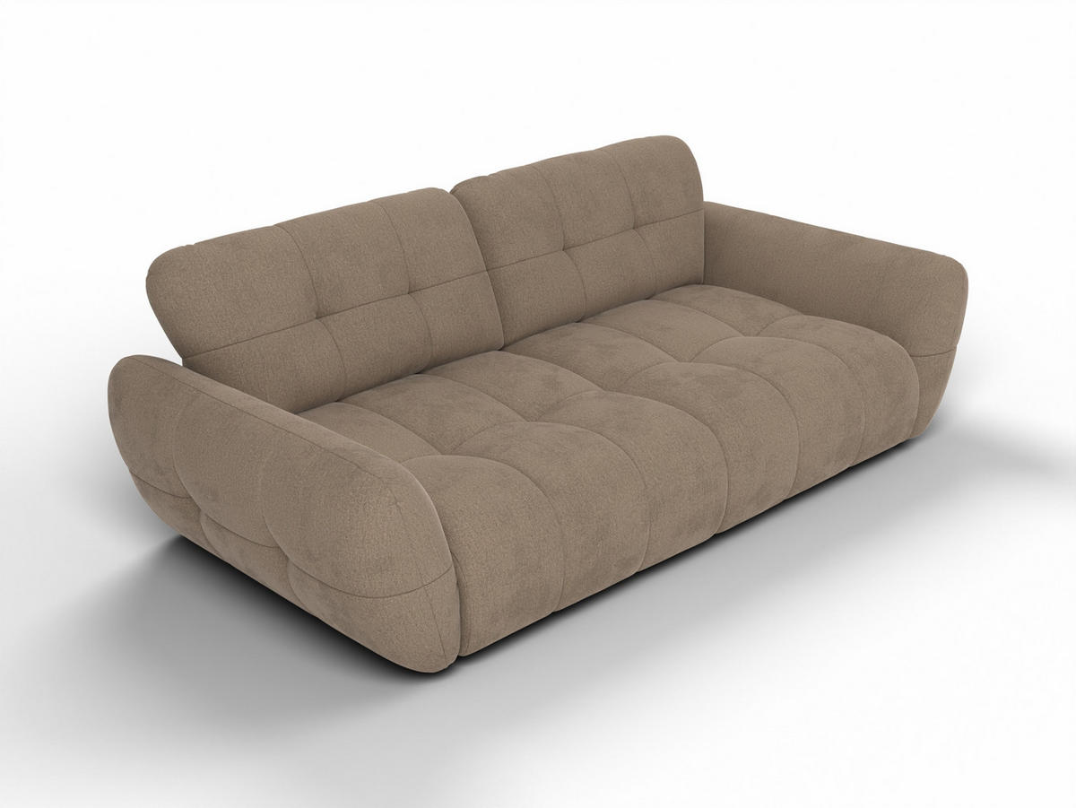 BIGSOFA Vannes Chenille Grau 272/134/68 cm - Naturfarben, Kunststoff/Textil (272/68/134cm) - foamnova