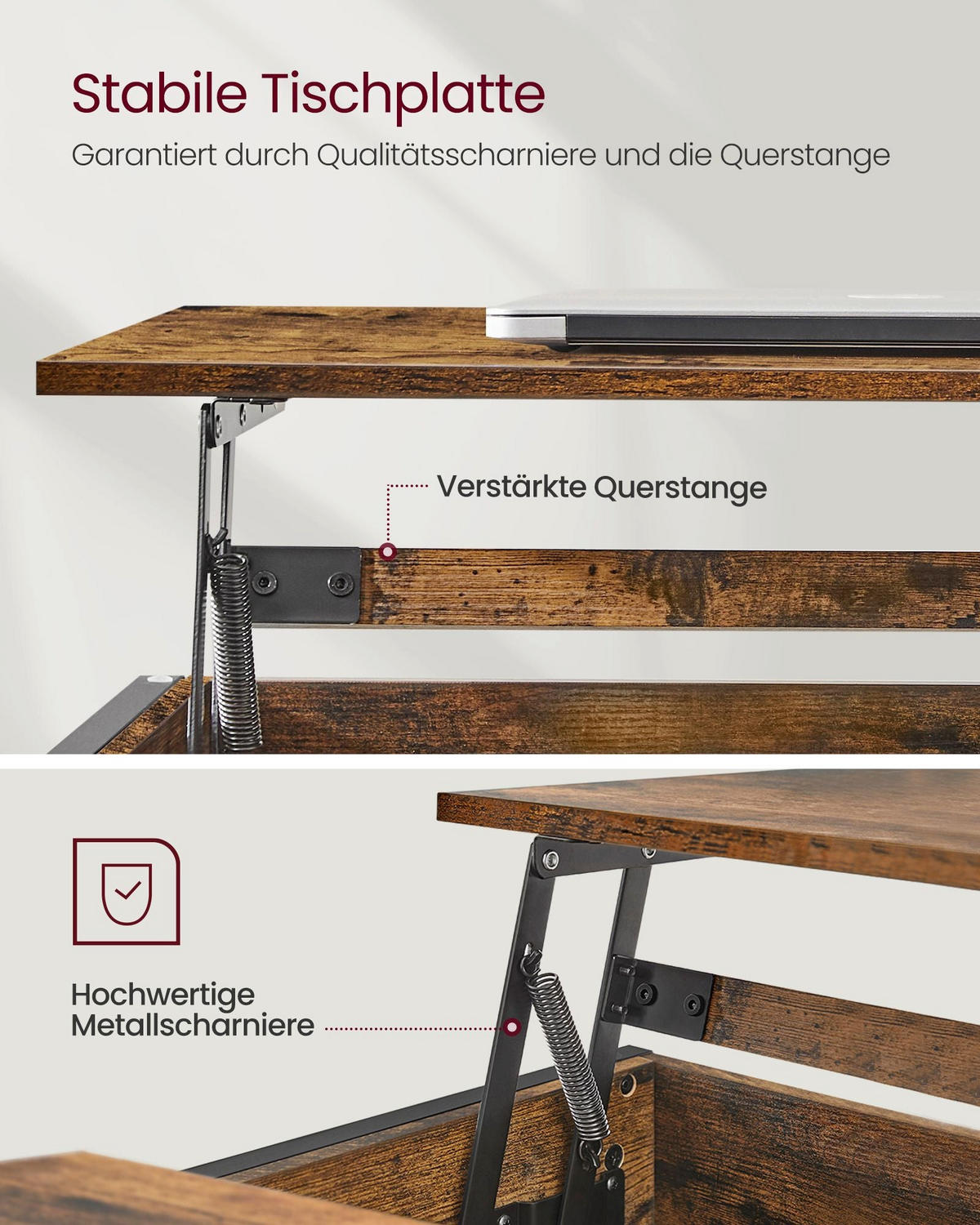 COUCHTISCH BISHKEK - Braun, Metall (60/100/62cm) - Hansiro