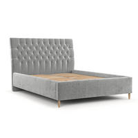 POLSTERBETT Lira 140/200 cm Hellgrau im Lotta Stoff - Hellgrau/Naturfarben, Holz/Holzwerkstoff (140/200cm) - AltaBeds