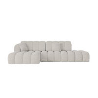 ECKSOFA mit Schlaffunktion Ottomane Links OLEA-L2 321x164x75 Hellgrau Tissu - Silberfarben/Schwarz, Holzwerkstoff/Kunststoff (321/164cm) - ALTDECOR