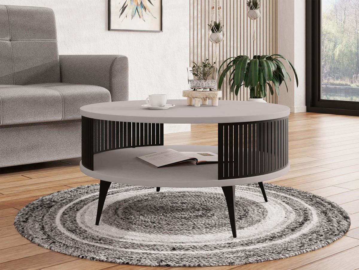 COUCHTISCH Roenni - Kaschmir/Schwarz, Holzwerkstoff/Metall (75/75/30cm) - MIRJAN24
