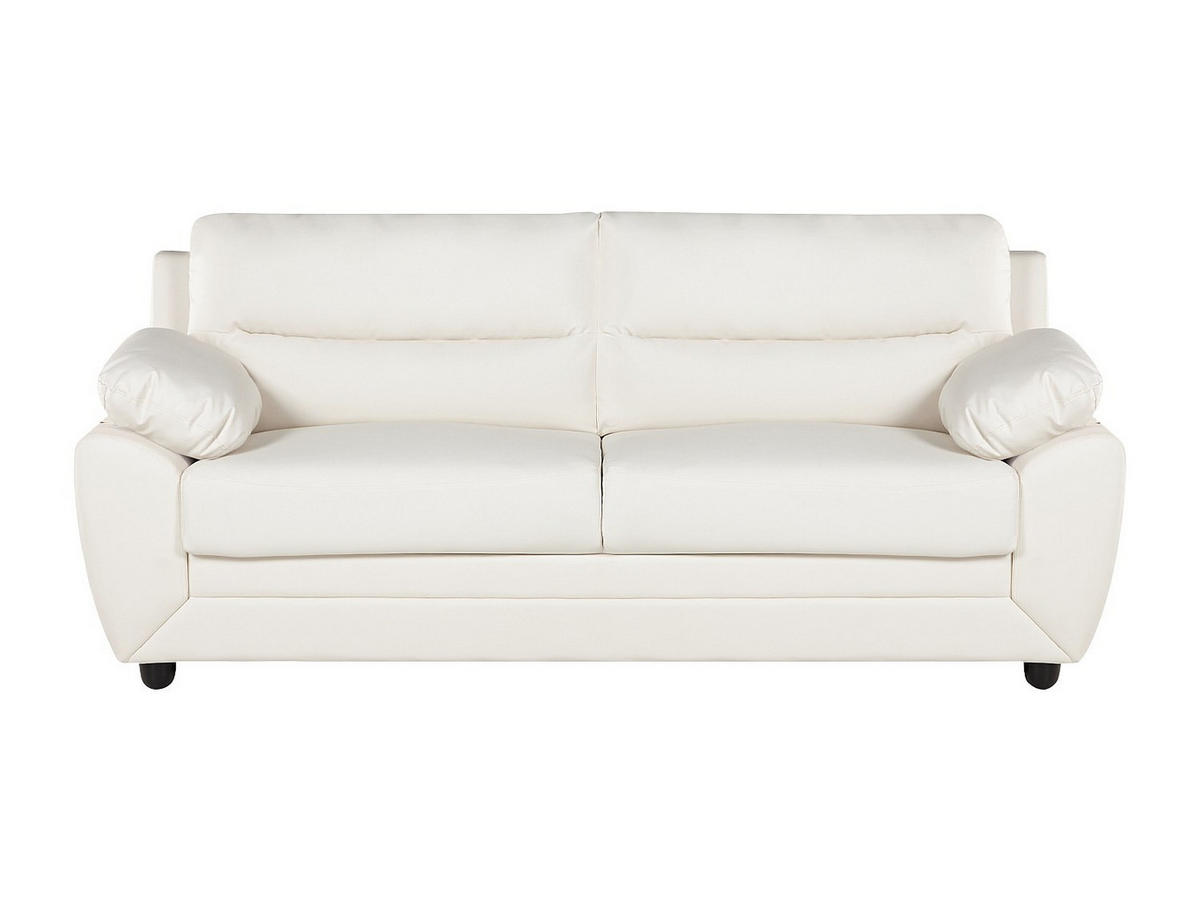 SOFA 3-Sitzer - Kunstleder - Weiß - MANOA - Weiß, Leder (201/88/82cm) - Vente-Unique