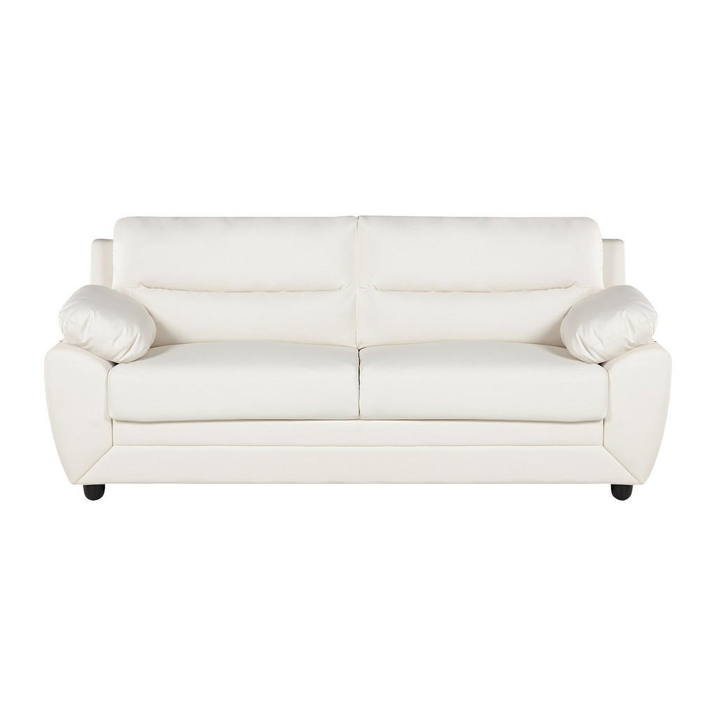 Thumbnail - Vente-Unique Sofa, Weiß, Leder, Uni, 3-Sitzer, 201x88x82 cm, Wohnzimmer, Sofas & Couches, Sofas