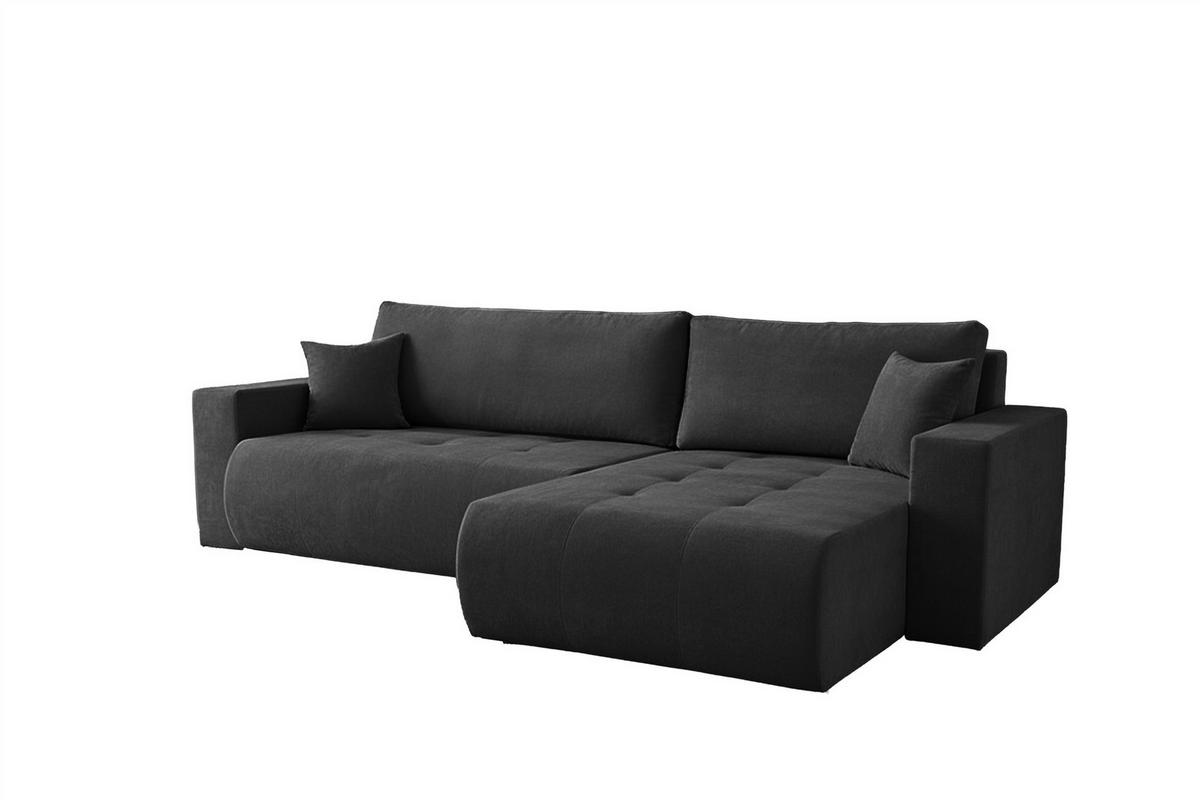 ECKSOFA Armari Mit Schlaffunktion - Schwarz, Holzwerkstoff/Textil (154/277cm) - Fun Möbel