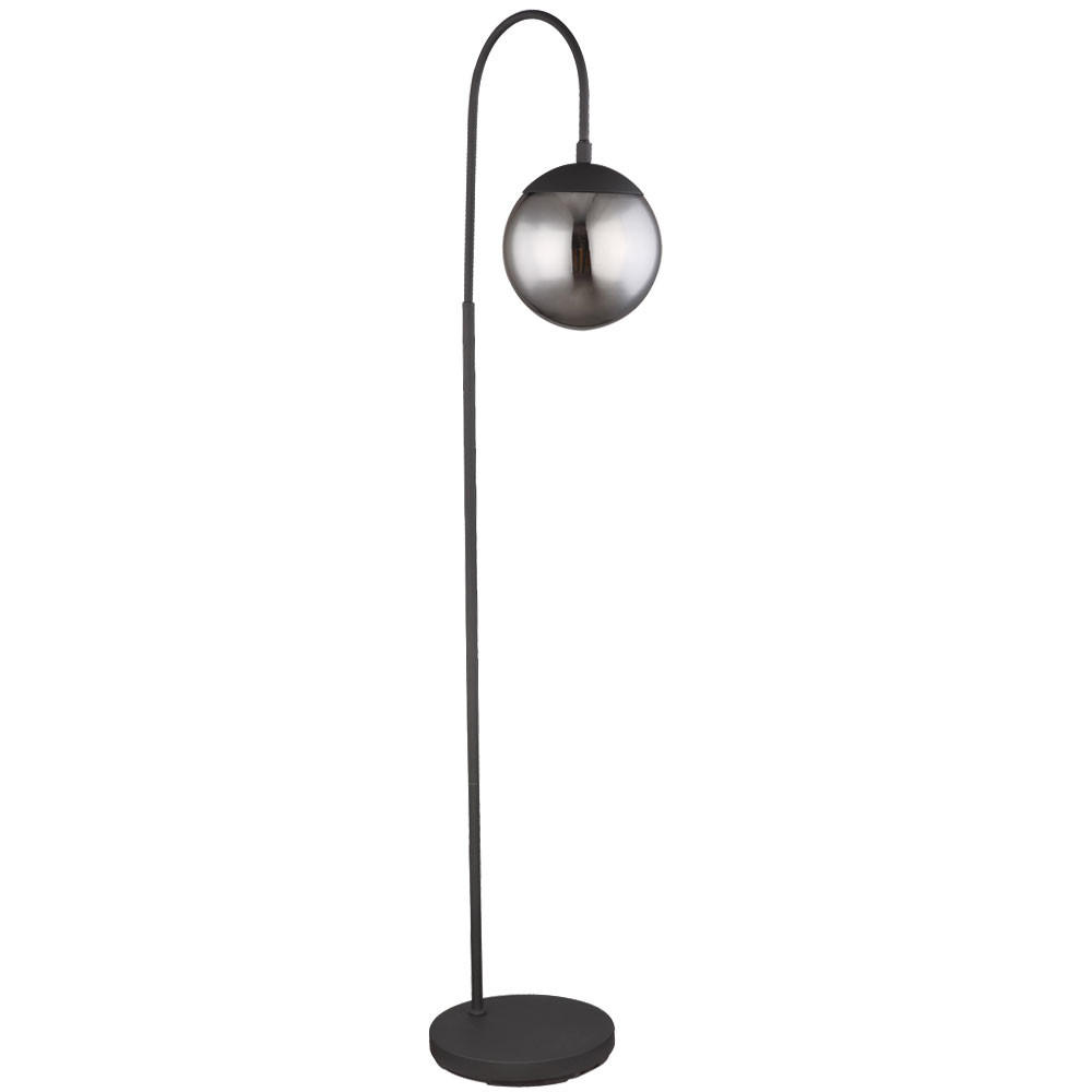 LED STEHLEUCHTE Metall Grau Rauchoptik - Grau, Glas (39/25/150cm) - Globo Lighting